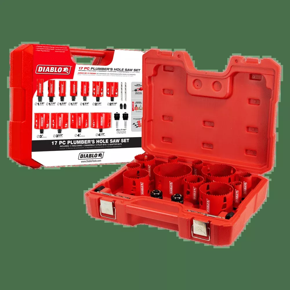 DIABLO 17 PC. Plumber's Bi-Metal Hole Saw Set