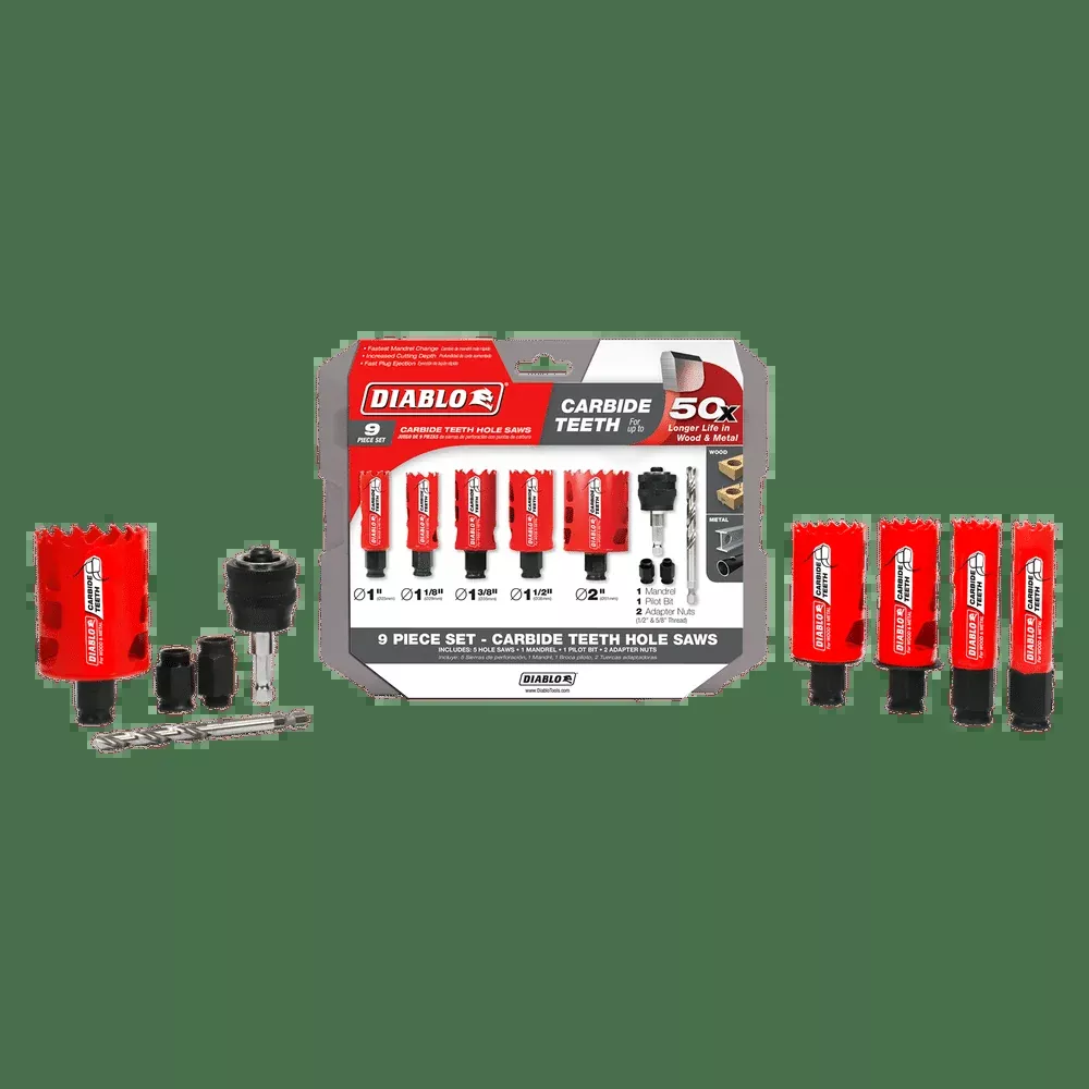 DIABLO 9 PC. Carbide General Purpose Hole Saw Set