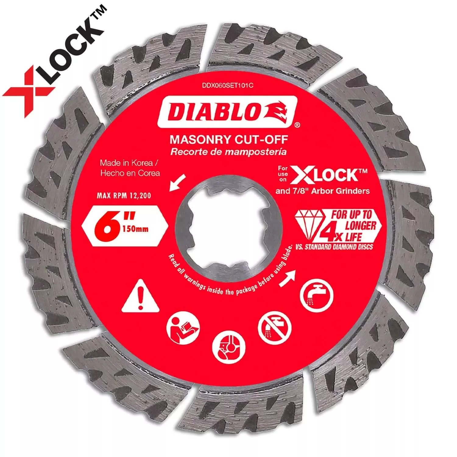 Diablo DDX060SET101C 6 in. Diamond Segmented Turbo Masonry Cut-Off with X-LOCK arbor
