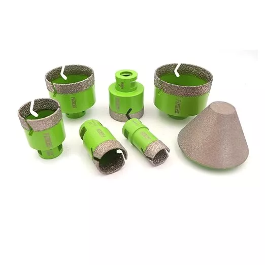 Diamond Core Drill Bits Set,25/35/45/50/65/75mm Tile Hole Saw Kit with 82mm Diamond Beveling Chamfer Bit for Porcelain Ceramic Tile Granite Marble