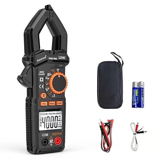 Digital Clamp Meter Multimeter Voltage Tester Auto-ranging, Measures Current Voltage Capacitance Resistance Diodes