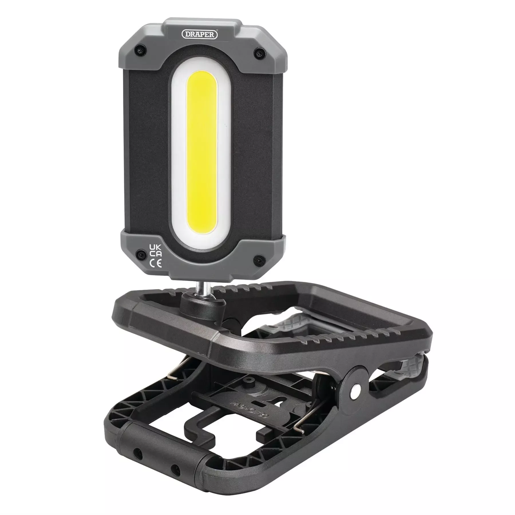 Draper COB LED Rechargeable Work Light and Power Bank with Clamp 10W 1000 Lumens USB-C Cable Supplied 23942
