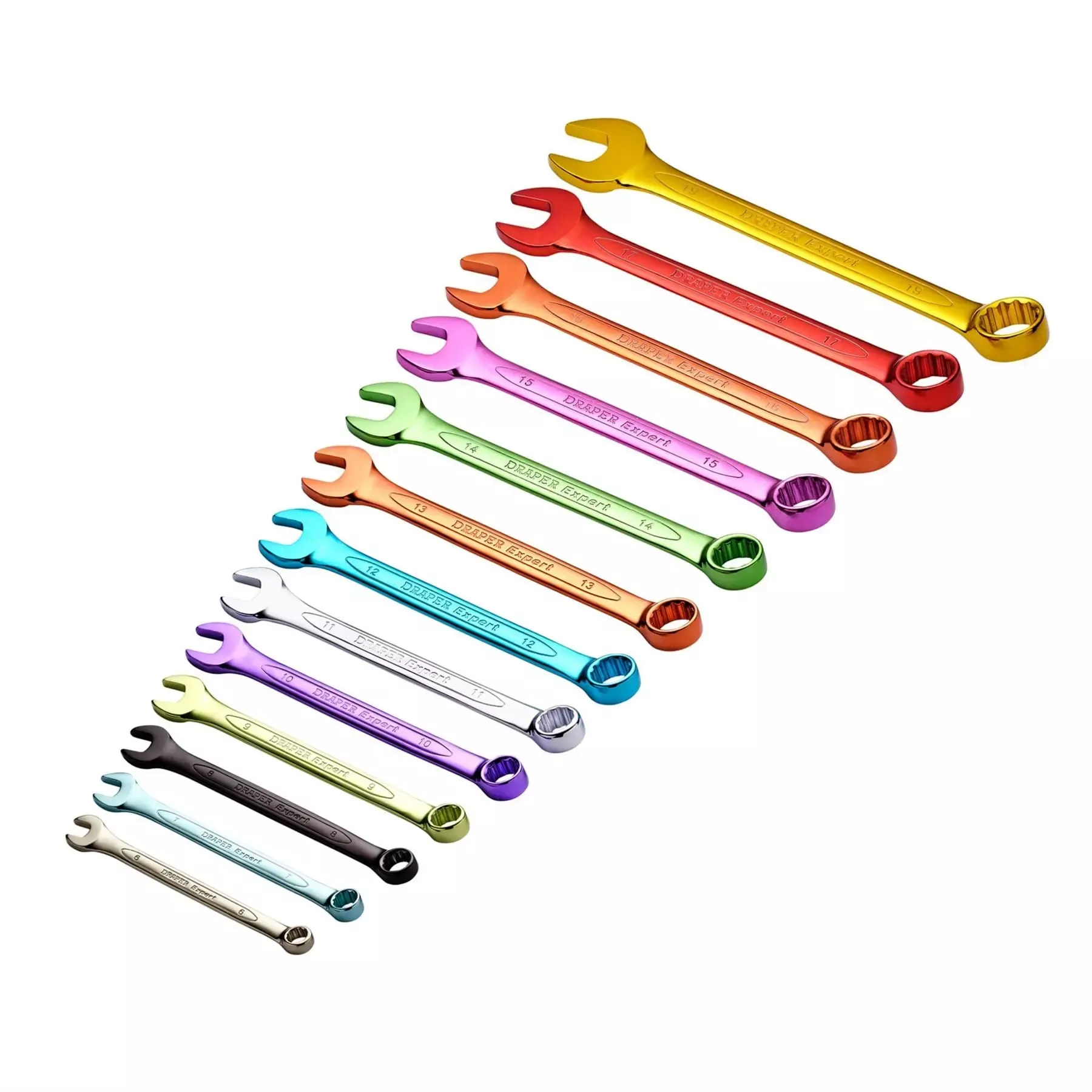 Draper Expert HI-TORQ Metric Coloured Combination Spanner Set 6 - 19mm (13 Piece) 23017
