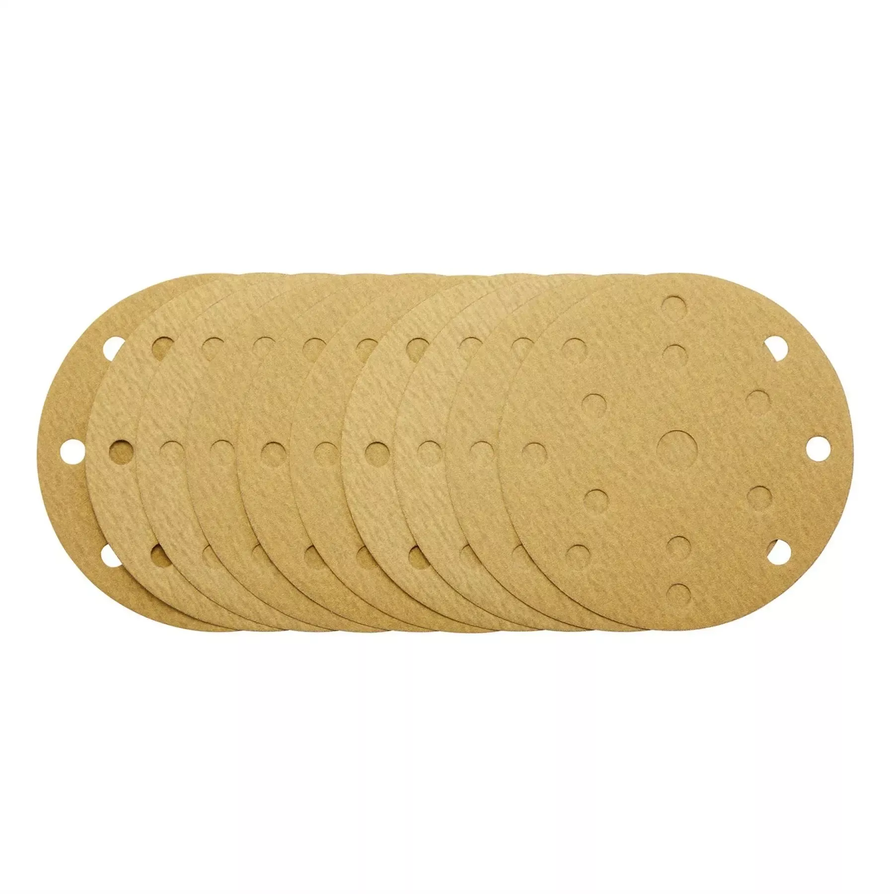 Draper Gold Sanding Discs with Hook & Loop 150mm 180 Grit 15 Dust Extraction Holes (Pack of 10) 08475