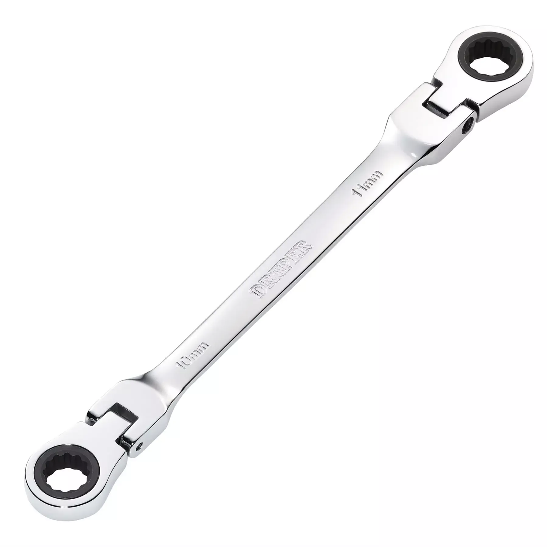Draper HI-TORQ Metric Flexible Head Double Ring Ratchet Spanner 10 x 11mm 27745