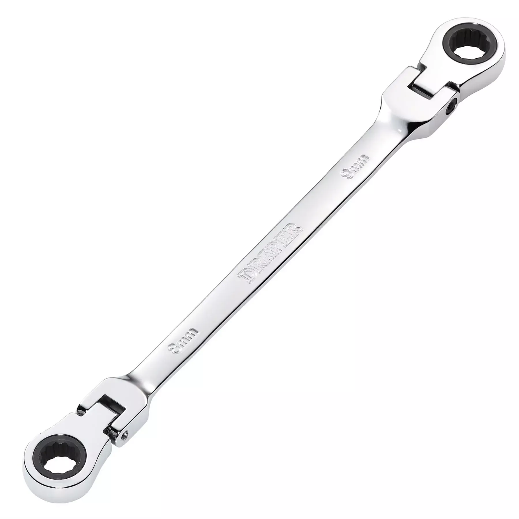 Draper HI-TORQ Metric Flexible Head Double Ring Ratchet Spanner 8 x 9mm 27744
