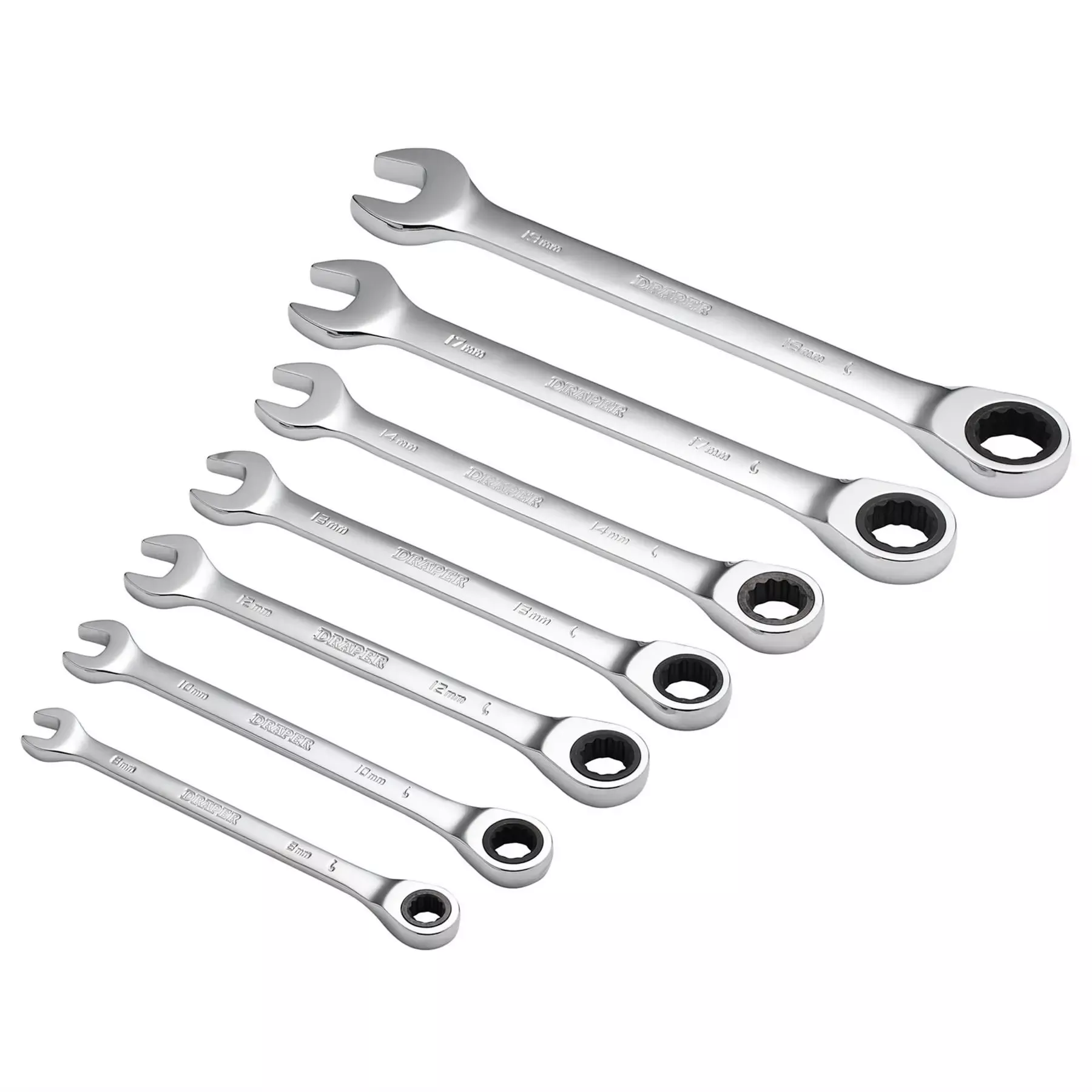 Draper HI-TORQ Metric Ratcheting Combination Spanner Set (7 Piece) 25397