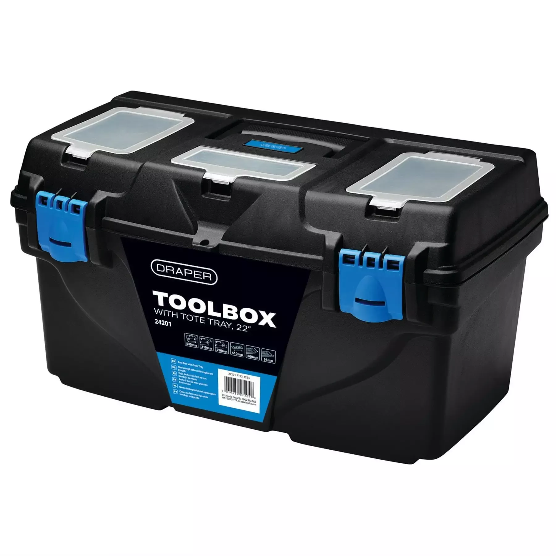 Draper Plastic Toolbox with Tote Tray 22" 24201