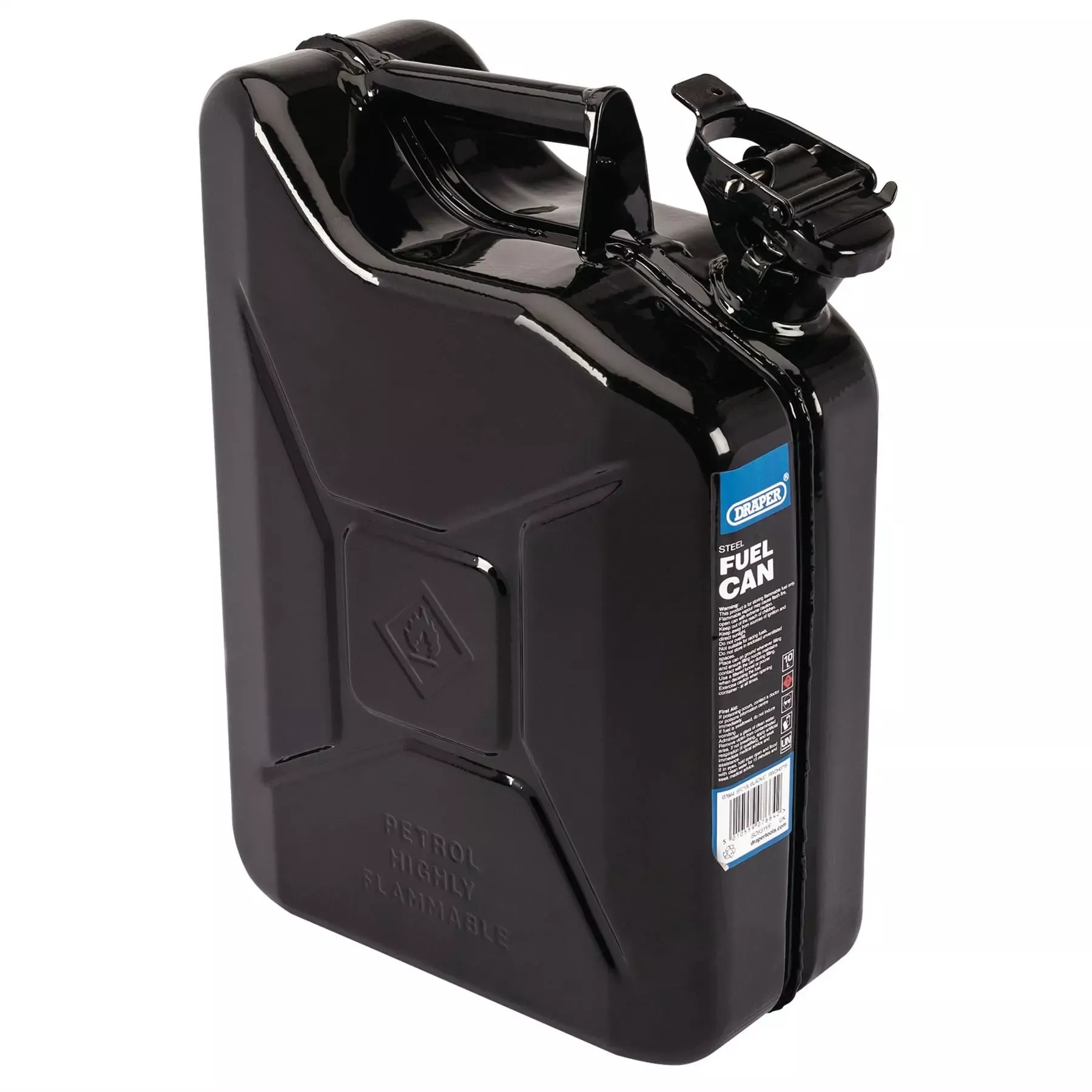 Draper Steel Fuel Can 10L Black 07664