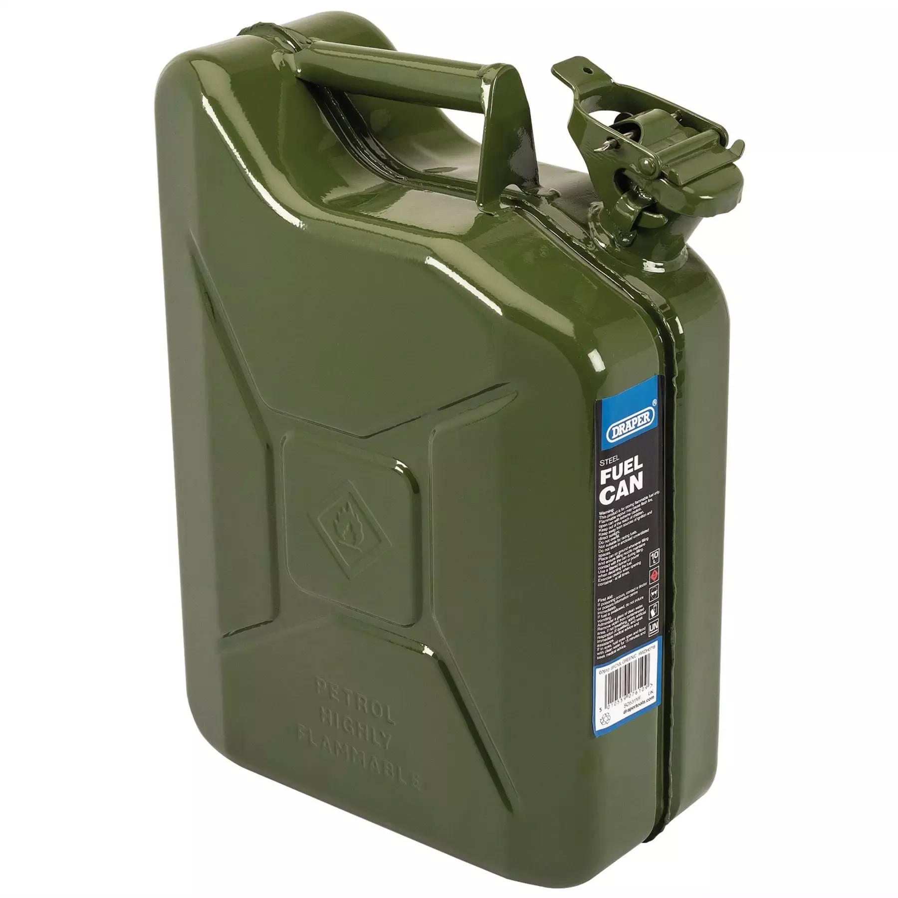 Draper Steel Fuel Can 10L Green 07610