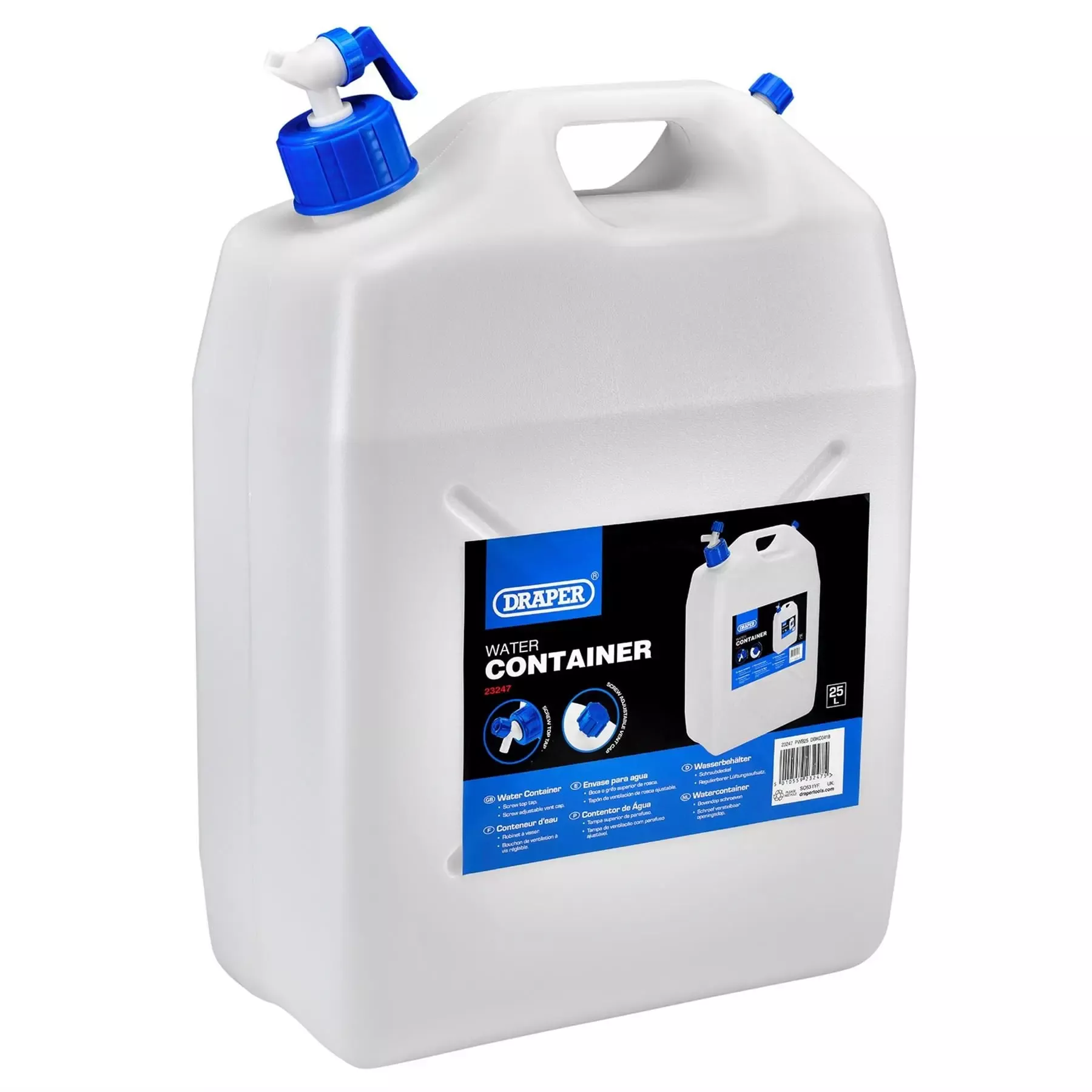 Draper Water Container with Tap 25L 23247