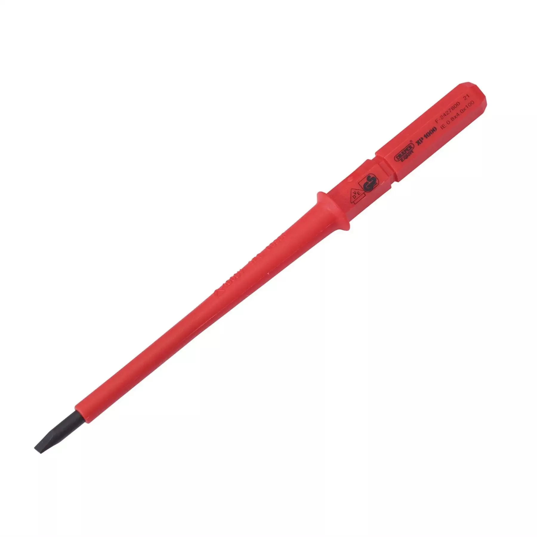 Draper XP1000 VDE Plain Slot Interchangeable Screwdriver Blade 4 x 100mm 24738