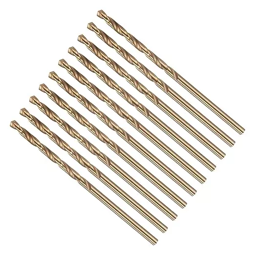 Drill Bit, #32 Cutting Diameter, 4341 HSS Gold Finish 118° Cutting Angle Number Jobber Bits - (Applications: for Drilling Soft Metal Plastic Wood), 5-Pieces