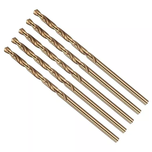 Drill Bit, #35 Cutting Diameter, 4341 HSS Gold Finish 118° Cutting Angle Number Jobber Bits - (Applications: for Drilling Soft Metal Plastic Wood), 10-Pieces