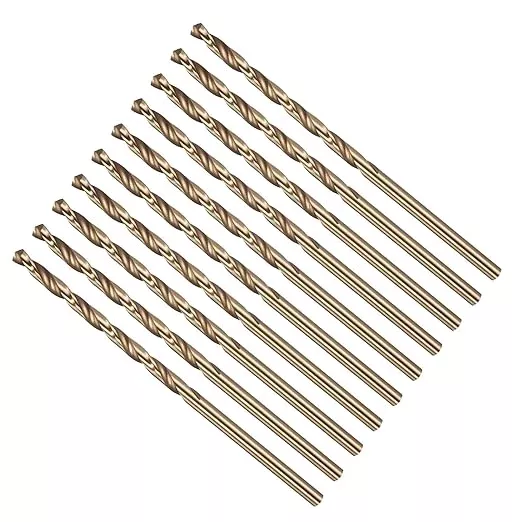 Drill Bit, #38 Cutting Diameter, 4341 HSS Gold Finish 118° Cutting Angle Number Jobber Bits - (Applications: for Drilling Soft Metal Plastic Wood), 5-Pieces
