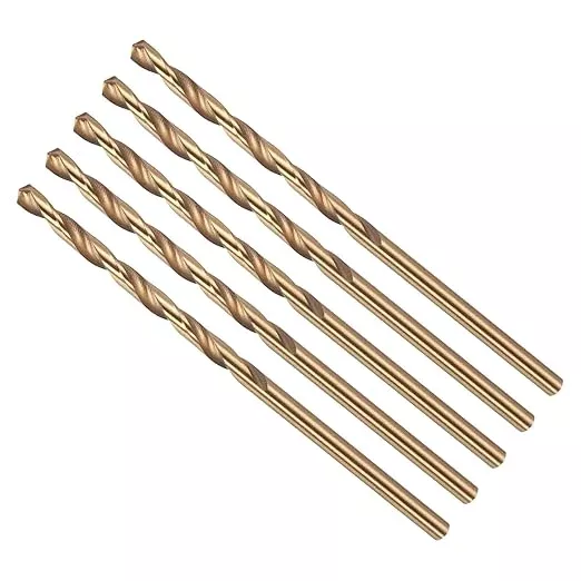 Drill Bit, #43 Cutting Diameter, 4341 HSS Gold Finish 118° Cutting Angle Number Jobber Bits - (Applications: for Drilling Soft Metal Plastic Wood), 10-Pieces