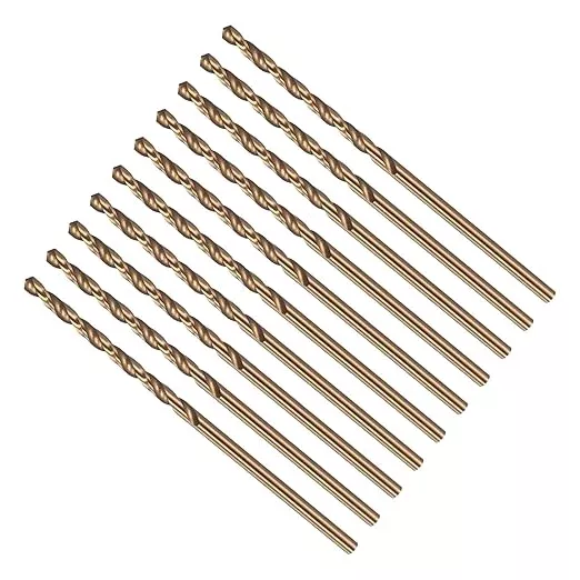 Drill Bit, #44 Cutting Diameter, 4341 HSS Gold Finish 118° Cutting Angle Number Jobber Bits - (Applications: for Drilling Soft Metal Plastic Wood), 5-Pieces