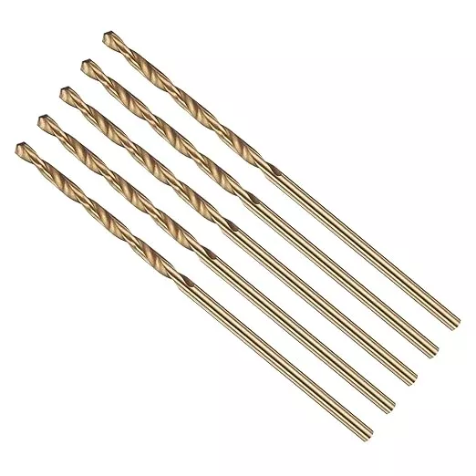 Drill Bit, #51 Cutting Diameter, 4341 HSS Gold Finish 118° Cutting Angle Number Jobber Bits - (Applications: for Drilling Soft Metal Plastic Wood), 10-Pieces