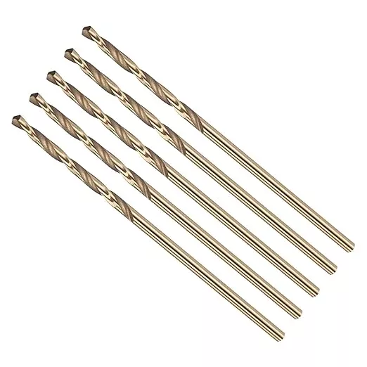 Drill Bit, #53 Cutting Diameter, 4341 HSS Gold Finish 118° Cutting Angle Number Jobber Bits - (Applications: for Drilling Soft Metal Plastic Wood), 10-Pieces