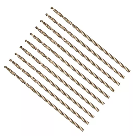 Drill Bit, #54 Cutting Diameter, 4341 HSS Gold Finish 118° Cutting Angle Number Jobber Bits - (Applications: for Drilling Soft Metal Plastic Wood), 10-Pieces