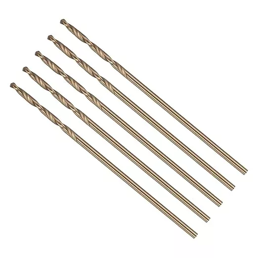 Drill Bit, #56 Cutting Diameter, 4341 HSS Gold Finish 118° Cutting Angle Number Jobber Bits - (Applications: for Drilling Soft Metal Plastic Wood), 10-Pieces