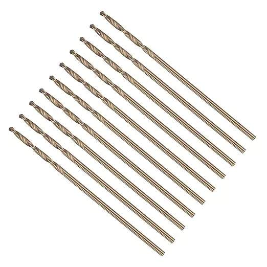 Drill Bit, #60 Cutting Diameter, 4341 HSS Gold Finish 118° Cutting Angle Number Jobber Bits - (Applications: for Drilling Soft Metal Plastic Wood), 5-Pieces
