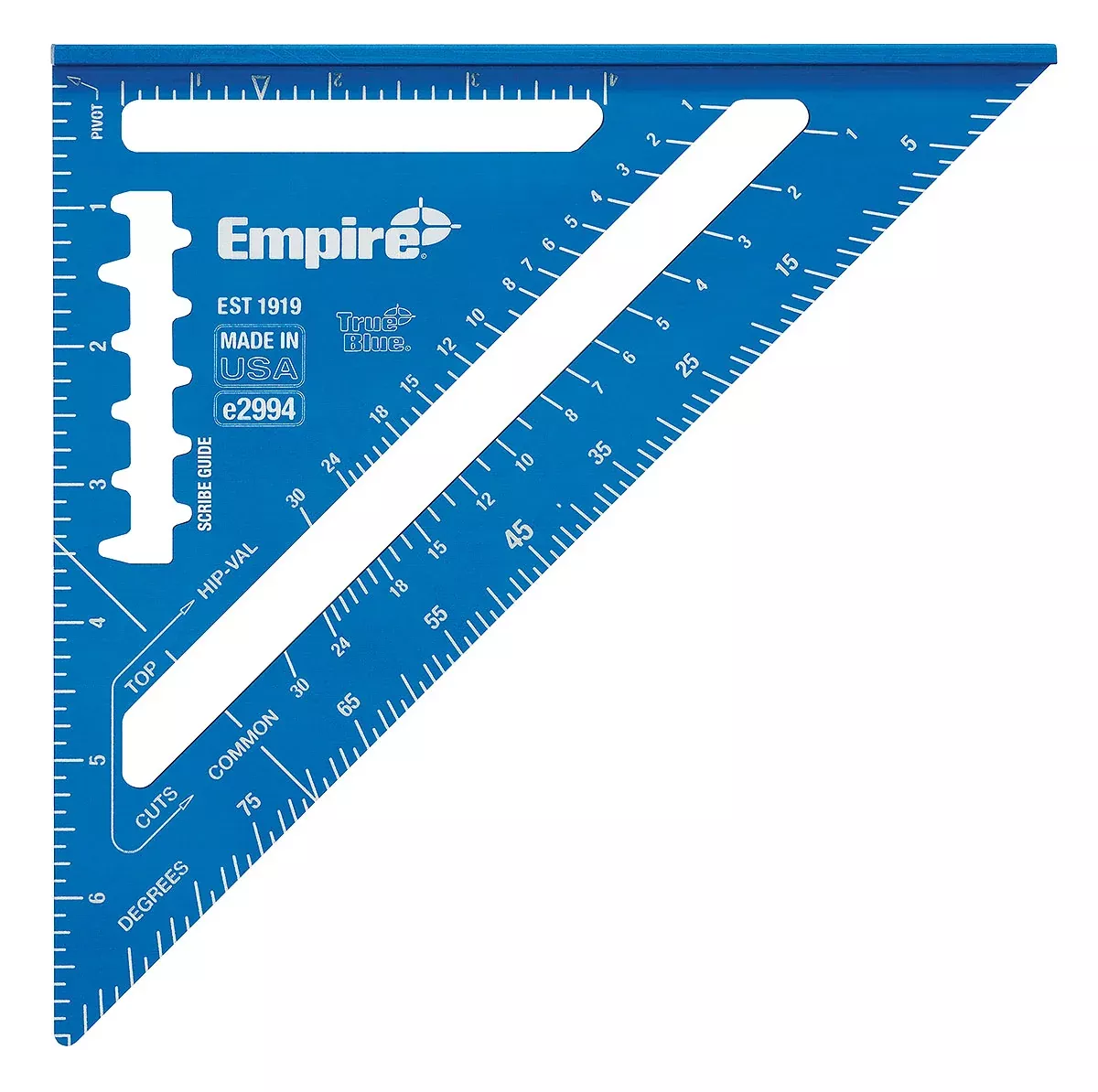 Empire 7" TRUE BLUE Laser Etched Rafter Square