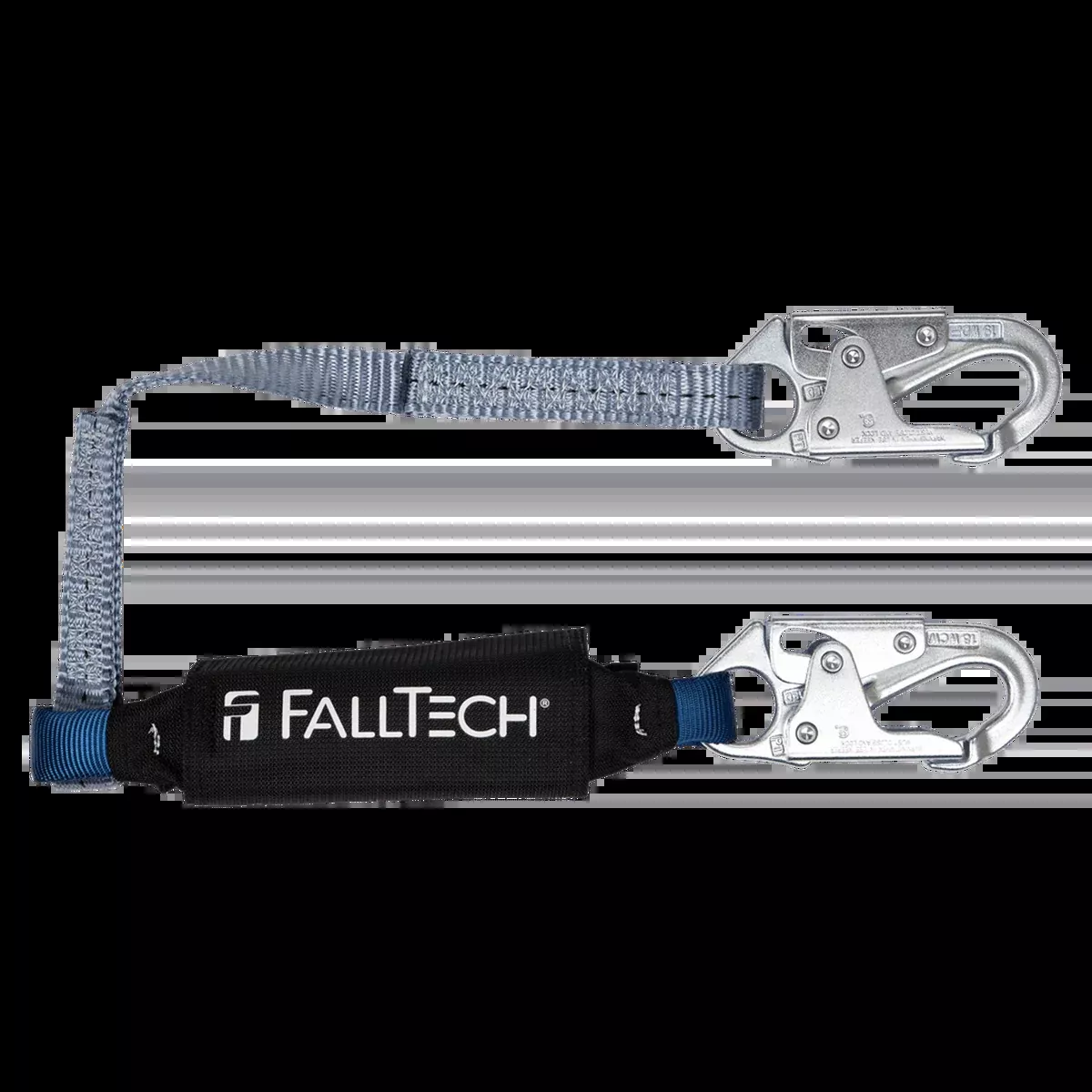 FALLTECH 3' VIEWPACK Energy Absorbing Lanyard, Single-Leg w/ Steel Snap Hooks