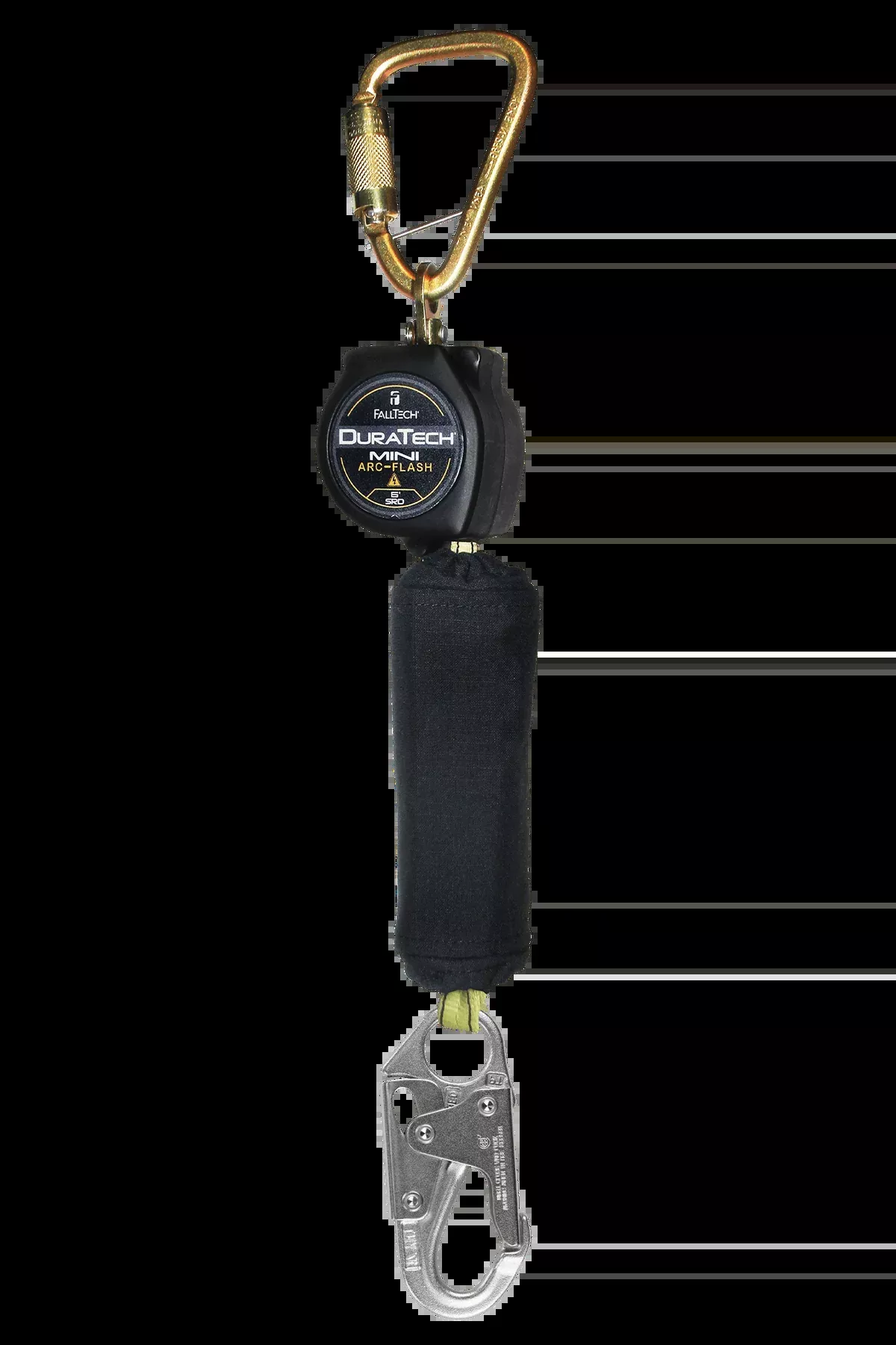 FALLTECH 6' Arc Flash DURATECH Mini Class 1 Personal SRL-P w/ Steel Snap Hook, Includes Steel Dorsal Connecting Carabiner
