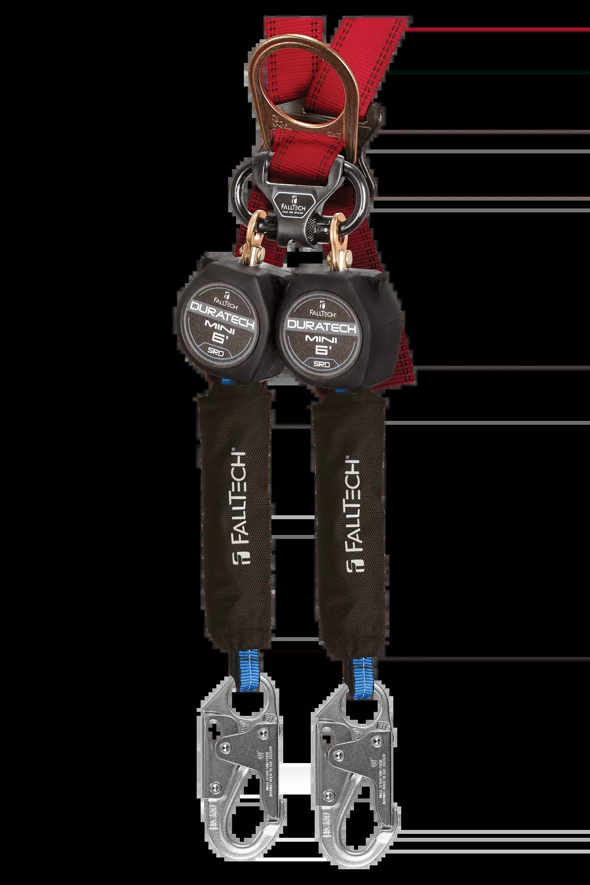FALLTECH 6' DURATECH Mini Class 1 Personal SRL-P w/ Steel Snap Hooks, Includes Steel Dorsal Connecting Carabiner