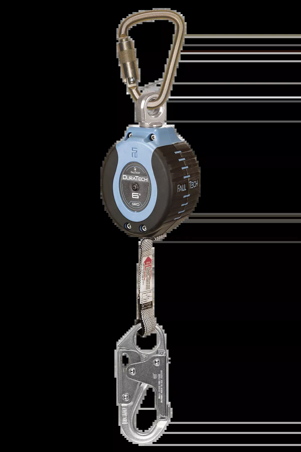 FALLTECH 6' DURATECH Personal SRL w/ Steel Snap Hook, Includes Steel Dorsal Connecting Carabiner