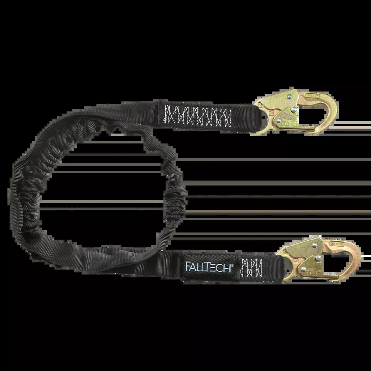FALLTECH 6' HEAVYWEIGHT Energy Absorbing Lanyard, Single-Leg w/ Steel Snap Hooks