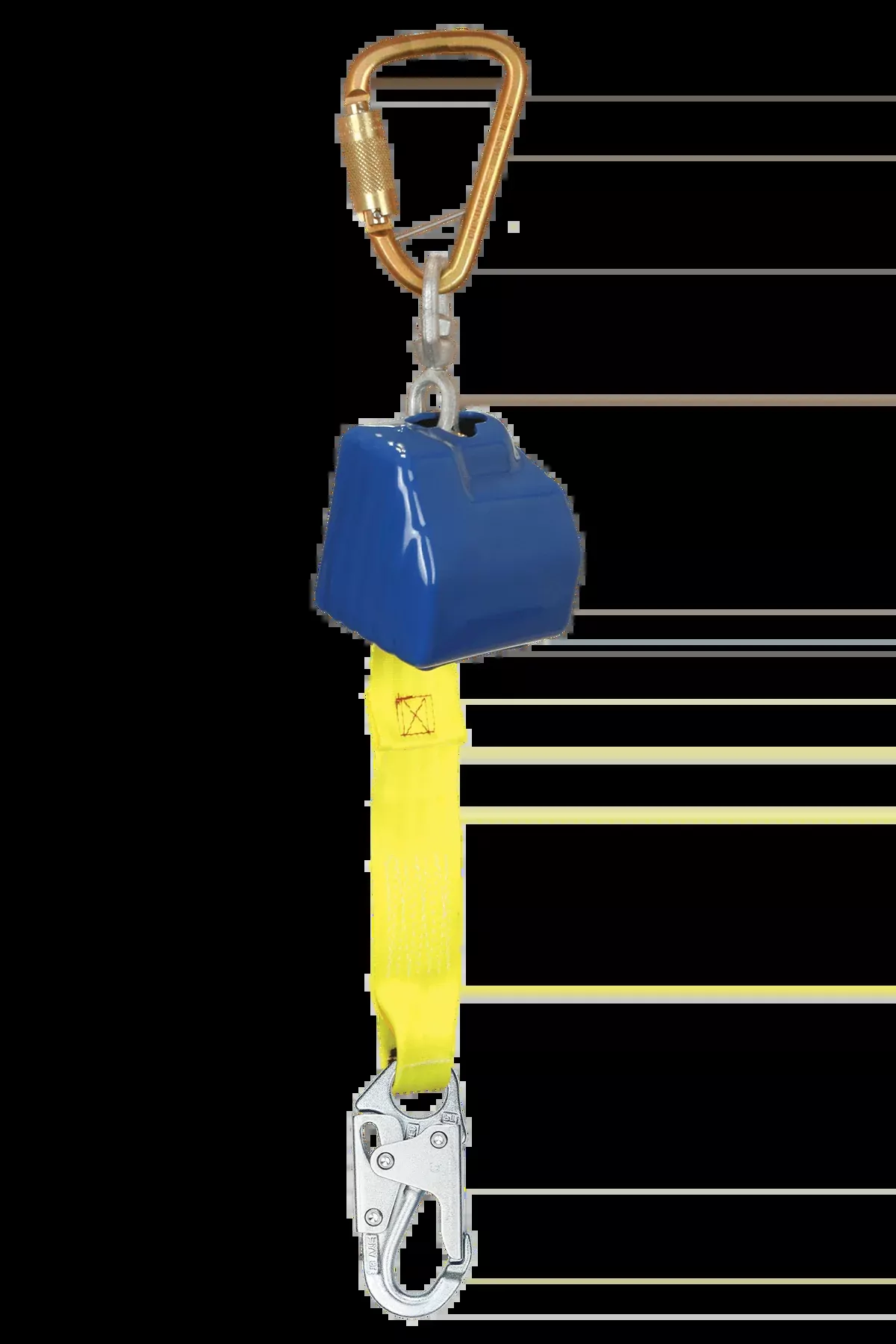 FALLTECH 8' Web Retractor w/ Steel Snap Hook, Includes Standard Size Steel Anchorage Carabiner
