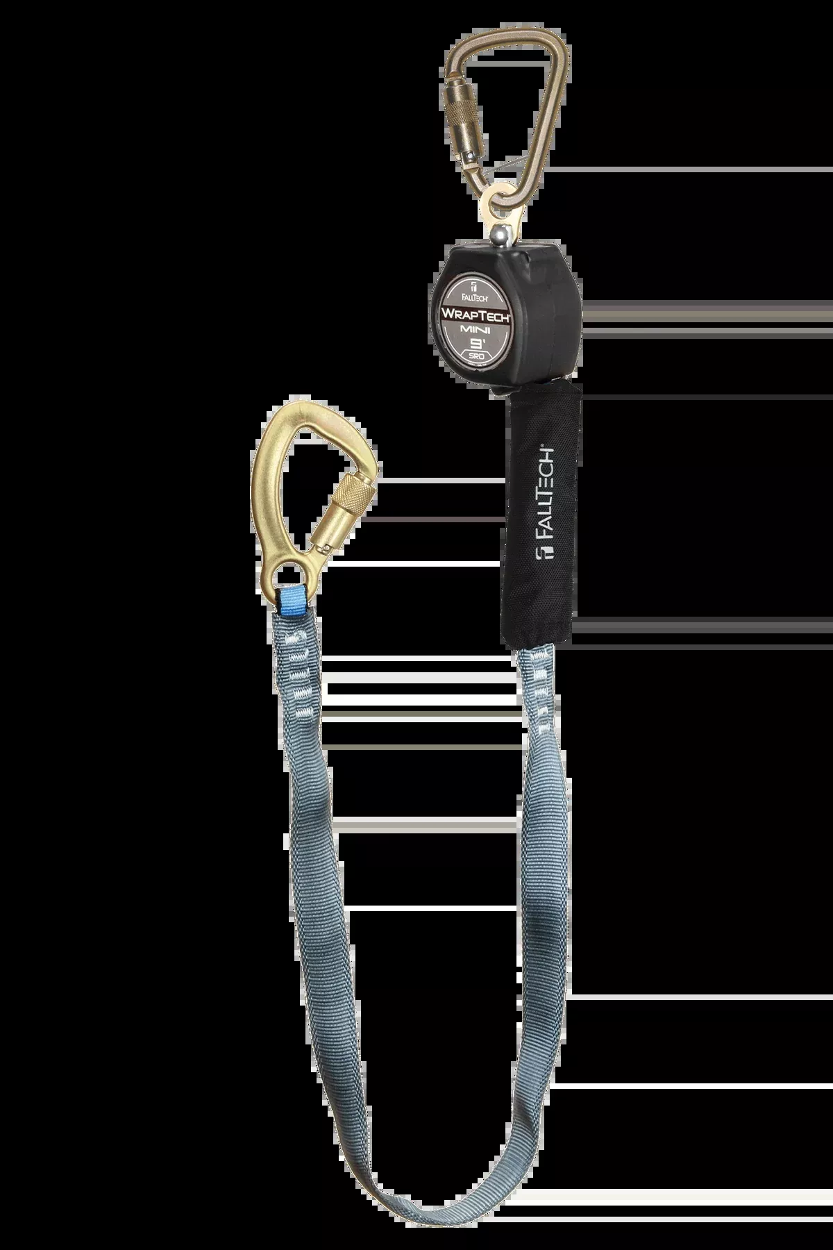 FALLTECH 9' WRAPTECH Mini Personal SRL w/ Steel 5K Carabiner, Includes Steel Dorsal Connecting Carabiner