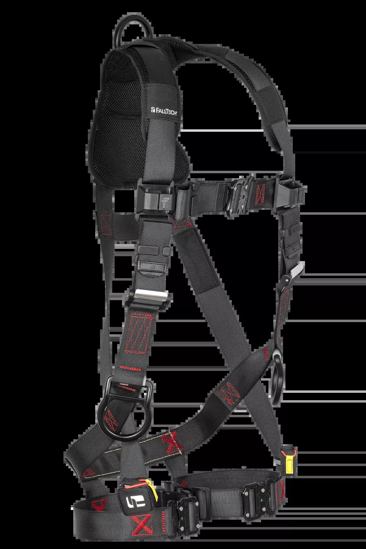 FALLTECH FT-IRON™ 3D Standard Non-Belted Full Body Harness, Quick Connect Buckle Leg Adjustment