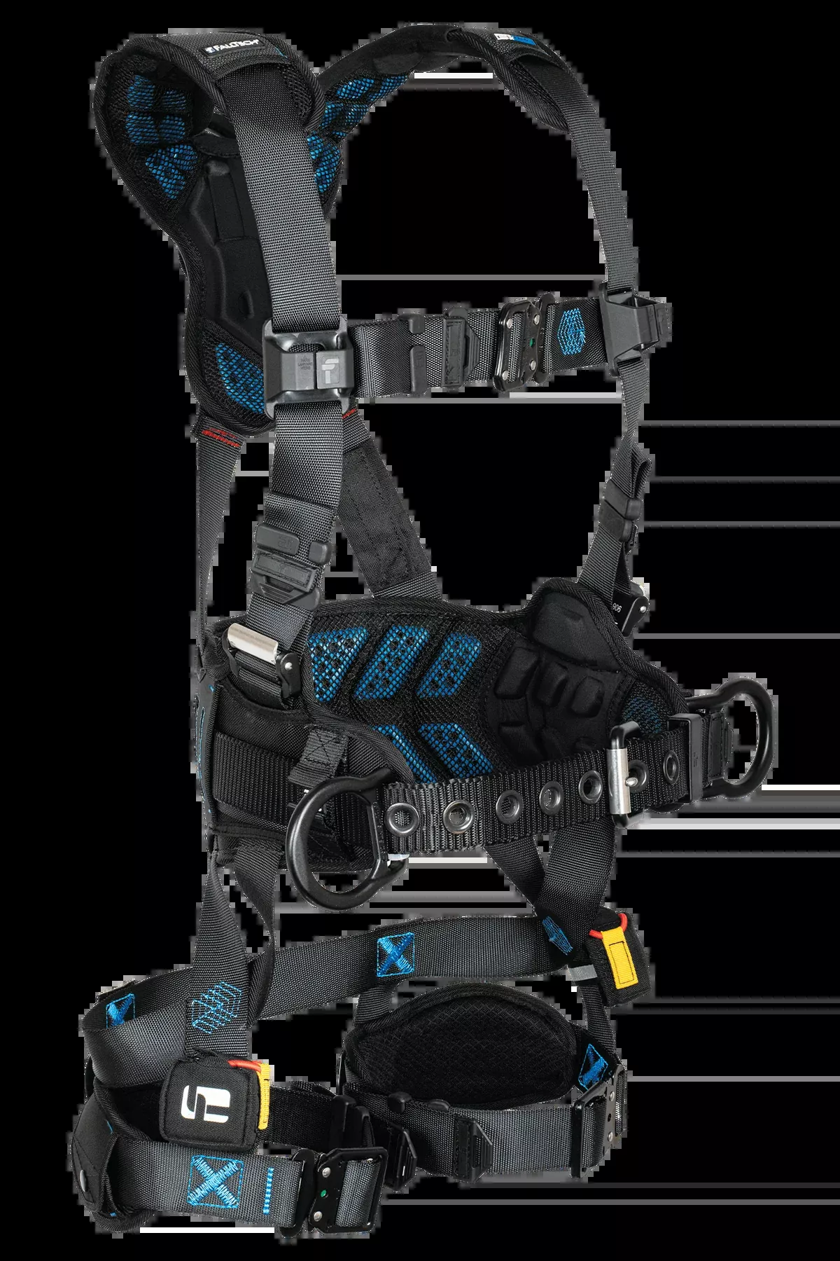 FALLTECH FT-ONE™ 3D Construction Belted Full Body Harness, Quick Connect Adjustments