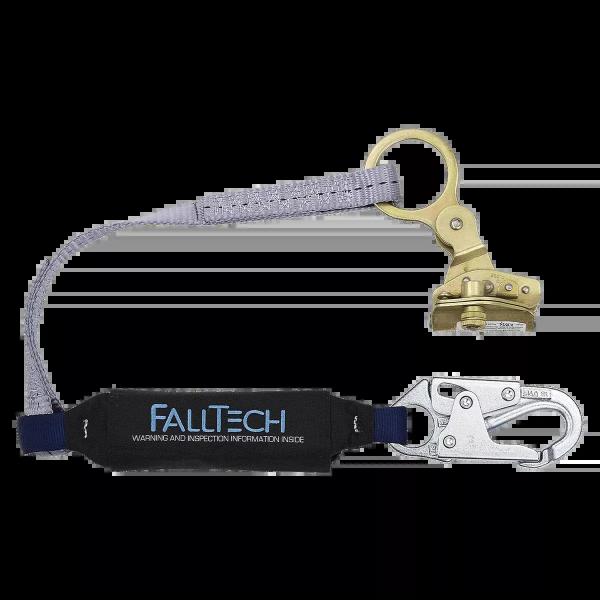 FALLTECH Hinged Trailing Rope Adjuster w/ 3' VIEWPACK Energy Absorbing Lanyard