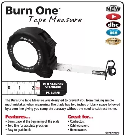 Fastcap PS-BURN1 Burn One Standard 16' Tape Measure