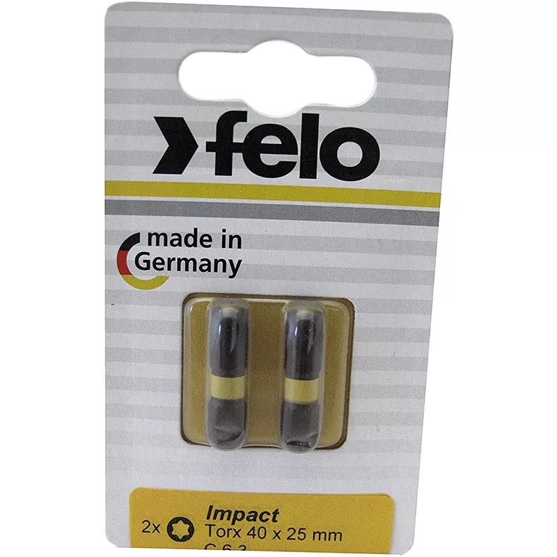 Felo 0715763623 TORX Impact Bit, T40 x 25 mm, 2 Pkg.