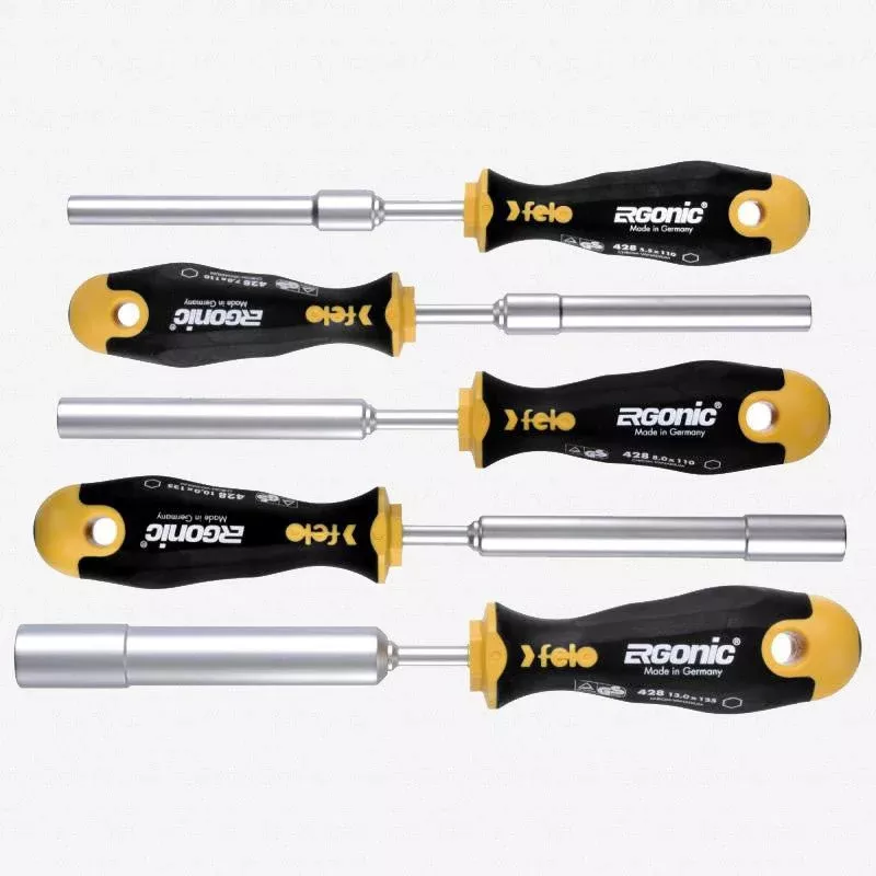 Felo Ergonic M-TEC Metric Nut Driver Set, 5.5 - 13mm, 6 Pieces