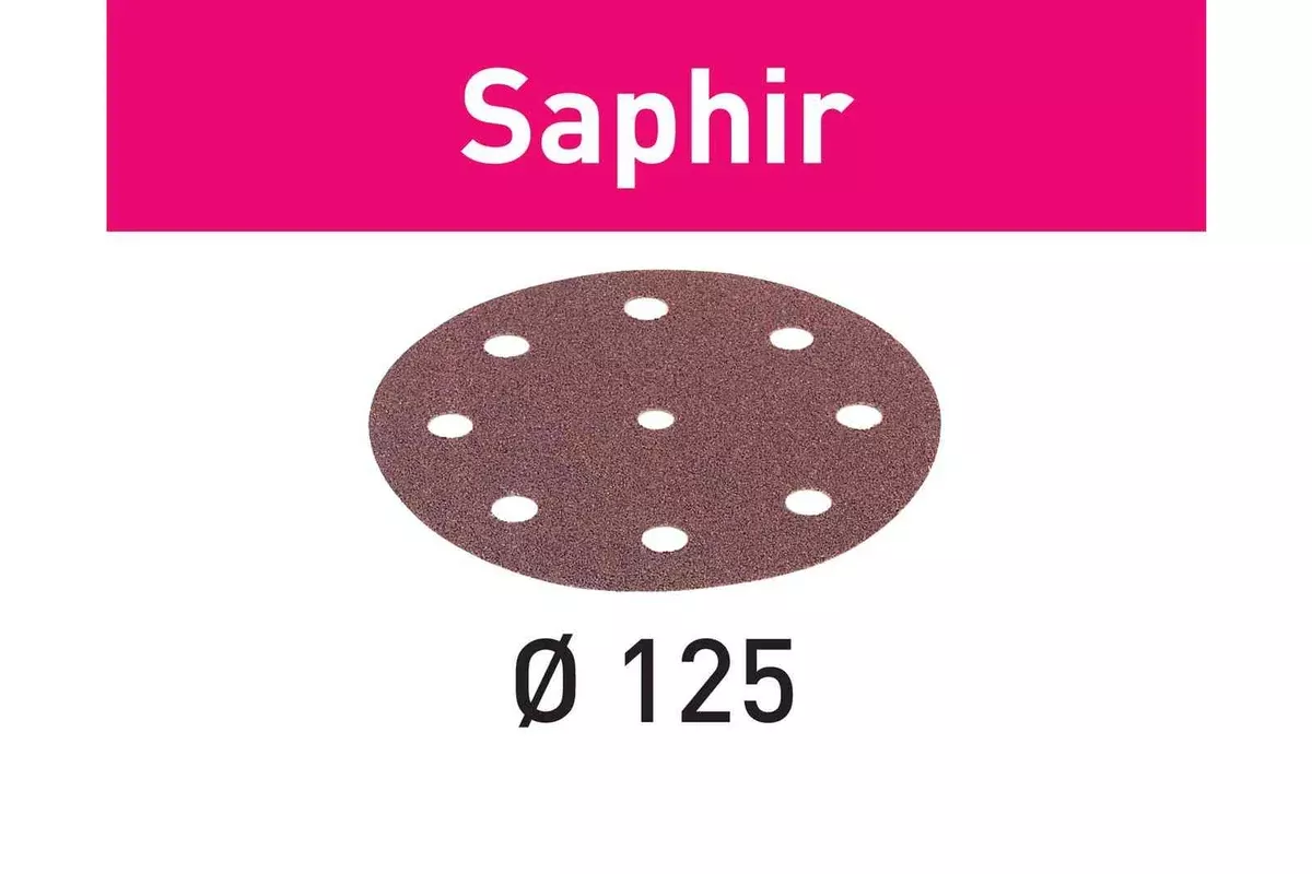 FESTOOL Abrasive Sheet Saphir STF D125/8 (25 PACK)