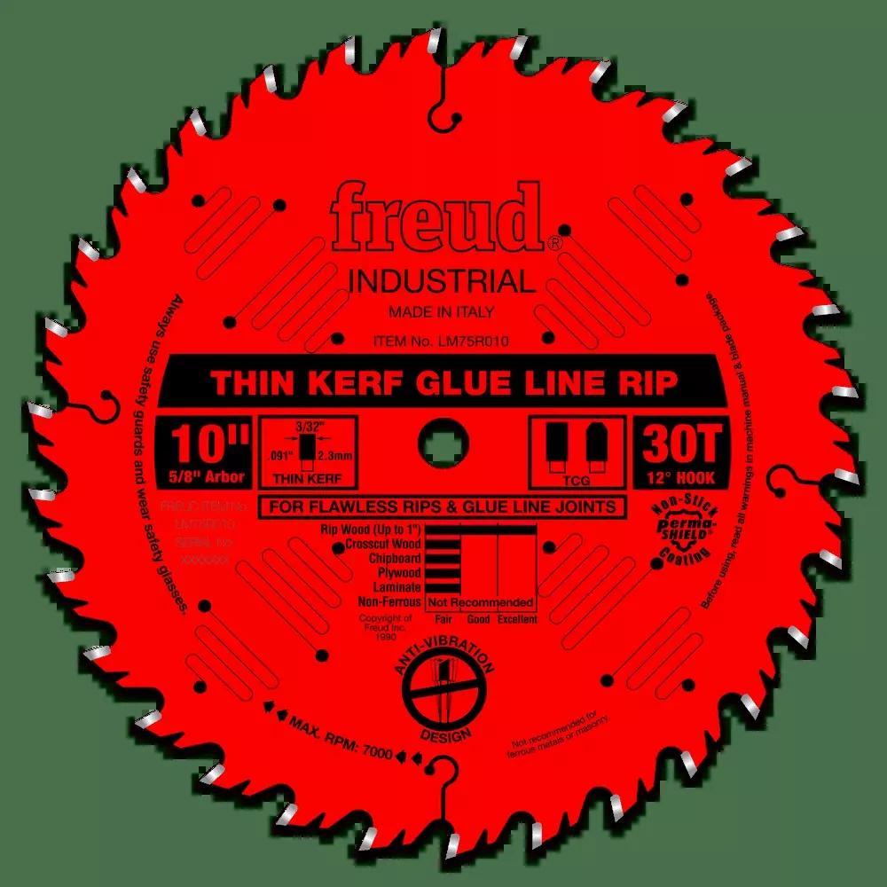 FREUD 10" Industrial Thin Kerf Glue Line Ripping Blade