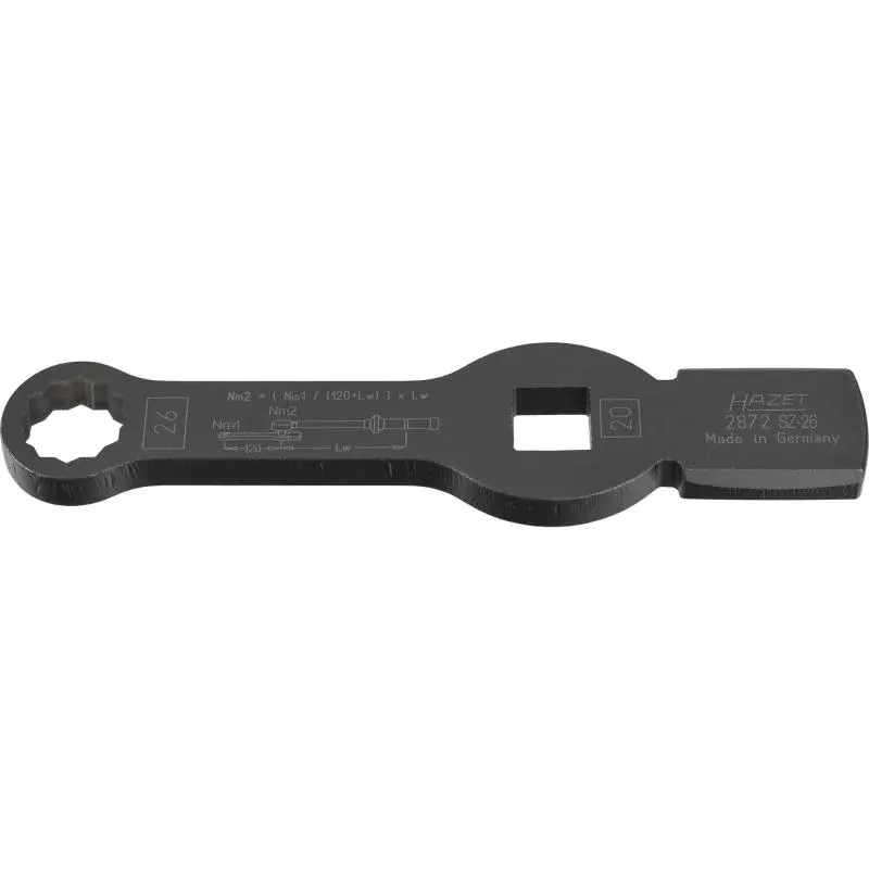 Hazet 2872SZ-24 Box-End Wrench - Striking Face Pattern with 2 Striking Faces, 12-Point, 24mm