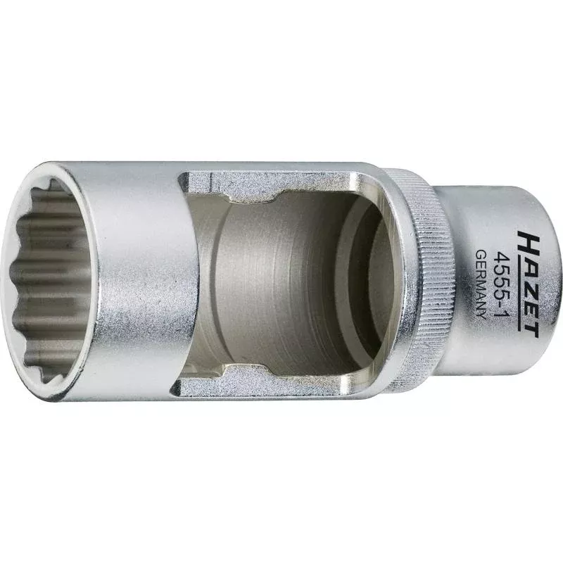 Hazet 4555-1 Injection Nozzle Socket, 27mm 12-Point Profile, 1/2" Square Drive