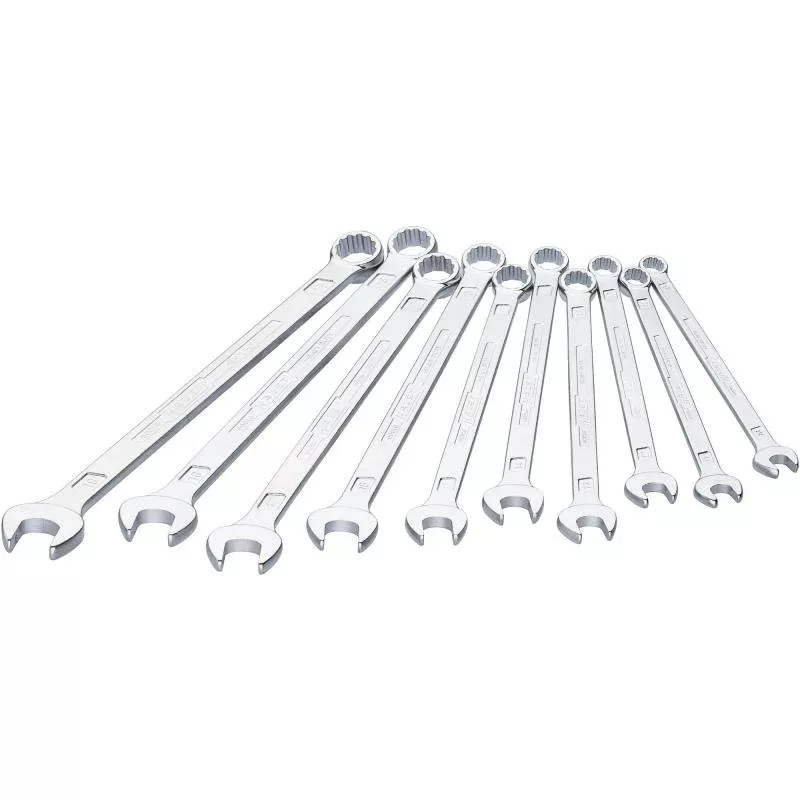 Hazet 600LG/10 Combination Wrench, Extra Long, Slim Design, 10 Pieces
