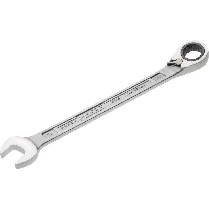 Hazet 606-14 Ratcheting Combination Wrench, 12-Point, 14mm