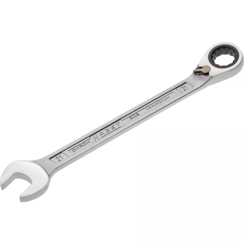 Hazet 606-21 Ratcheting Combination Wrench, 12-Point, 21mm