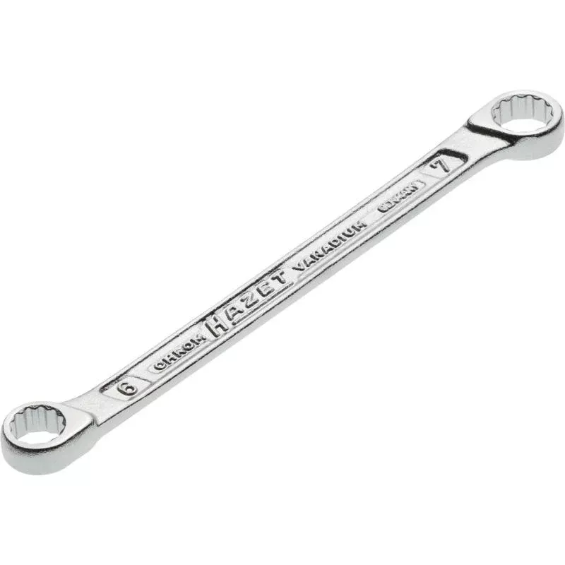Hazet 610N-6X7 Double Box-End Wrench, 12-Point, 6x7mm