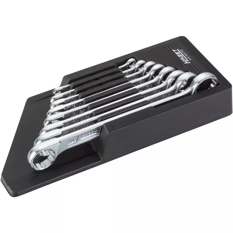 Hazet 610N/8RS Double Box-End Wrench Set, 12-Point, 8 Pieces