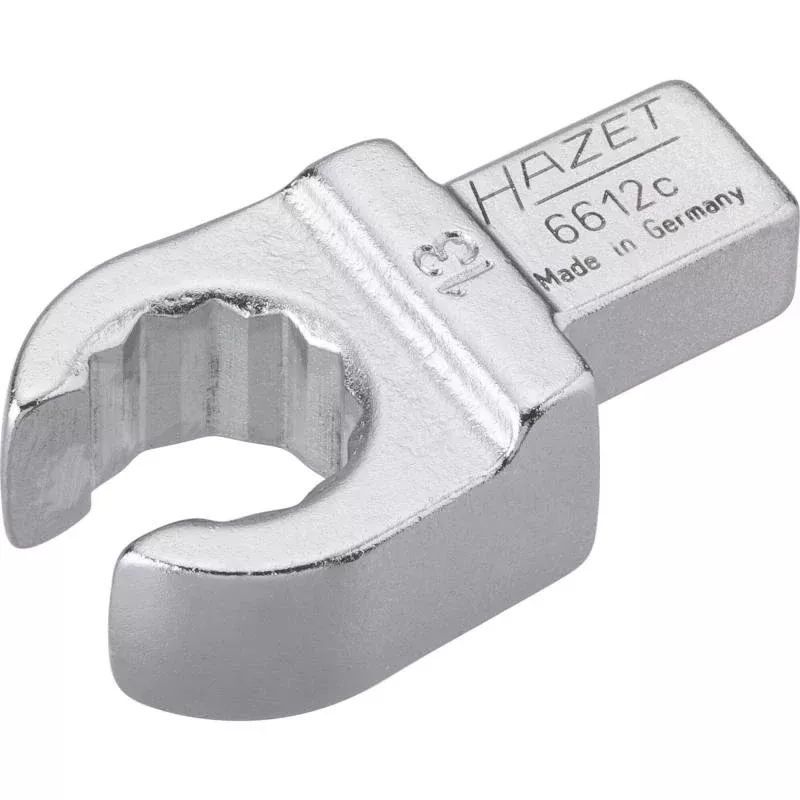 Hazet 6612C-13 Insert Open Box-End Wrench, 9x12mm Insert Square Drive, 13mm 12-Point